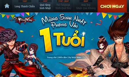 Tặng 1400 Gift Code Phong Vân mừng sinh nhật 1 tuổi