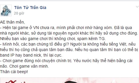 Tranh cãi về thái độ game thủ Việt quá kém khi chơi Võ Lâm Truyền Kỳ Mobile