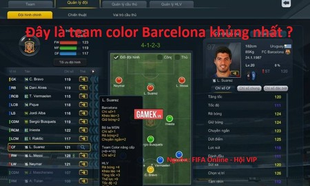 FIFA Online 3: Cận cảnh team color Barcelona khủng nhất server hiện nay