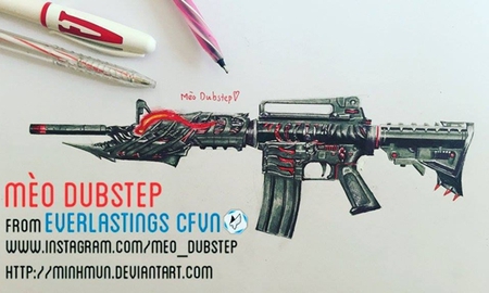 Trò chuyện với game thủ 16 tuổi khiến mọi người phát cuồng vì vẽ súng Đột Kích cực đẹp