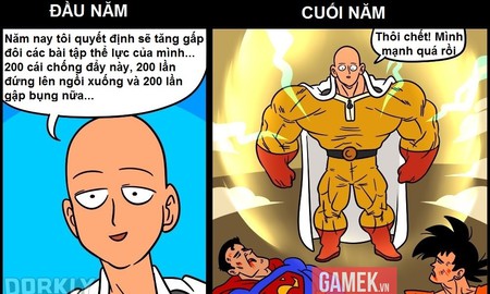 Truyện tranh hài - Mục tiêu năm mới của các nhân vật truyện tranh