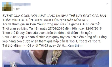 Game thủ Cửu Âm Chân Kinh tố NPH Gosu dùng "luật làng", NPH cũng bó tay