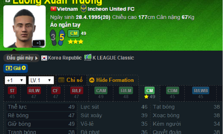 Xuân Trường xuất hiện trong bản cập nhật tháng 4 của FIFA Online 3 Việt Nam