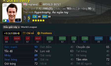 FIFA Online 3 - Terry World Best: Bức tường thép của Tam Sư