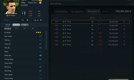 FIFA Online 3: Những thẻ WC10 bổ sung tốt cho team color Đức