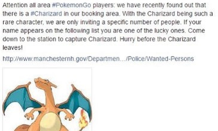 Sự thật 100%: Cảnh sát Anh sử dụng rồng lửa Charizard Pokemon GO để lừa bắt trọng phạm