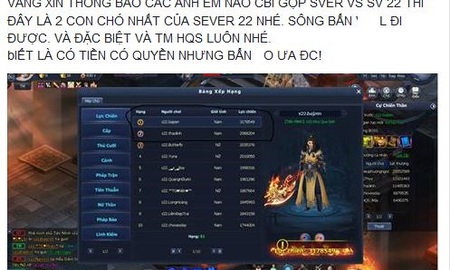 Game thủ Việt đứng top 1 server thích chơi xấu bị mắng chửi thậm tệ