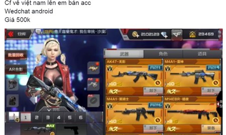 Game thủ Việt thi nhau bán acc CF Mobile Trung Quốc để chờ bản Việt