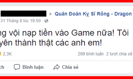 Chuyện ngược đời chưa từng thấy: Admin viết tâm thư khuyên người chơi... đừng vội nạp tiền vào game