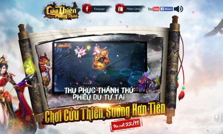 Tặng miễn phí Samsung Note 8 cho game thủ Cửu Thiên Phong Thần