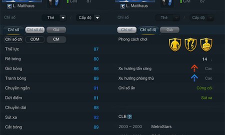 FIFA Online 3 - Matthaus Captain Player: đội trưởng hoàn hảo