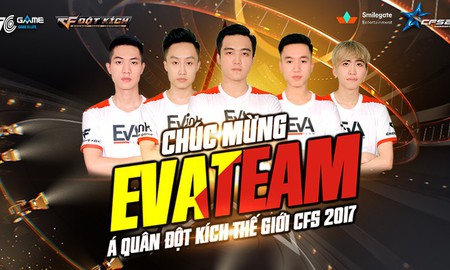 Mừng EVATEAM đăng quang Á quân thế giới, Đột Kích tặng bộ vũ khí thi đấu toàn server