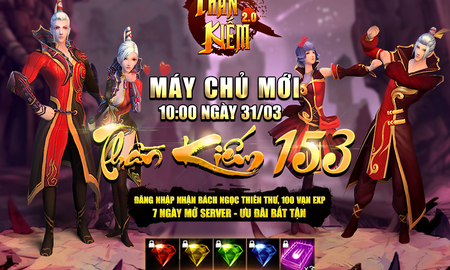 Khai mở S153, Thần Kiếm 3D tặng ngay 1000 Giftcode giá trị