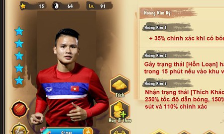 Cổ vũ U23 Việt Nam, game thủ chế ảnh Quang Hải, Tiến Dũng, Xuân Trường thành tướng trong game có chỉ số “khủng”