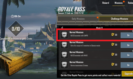 PUBG Mobile: Nhiệm vụ "ăn" 20 mạng bằng UMP9 trong Royale Pass bị lỗi