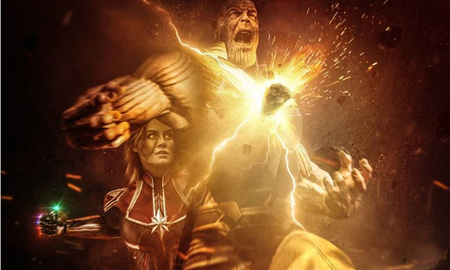 Captain Marvel "hạ gục" Thanos bằng một đấm: Điều chỉ thấy trên poster của fan