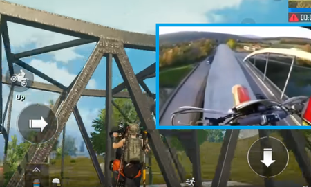 Rợn người khi xem màn leo đỉnh cầu bằng xe 2 bánh như trong game PUBG Mobile