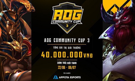Choáng với tiền thưởng của AOG – Community Cup 3: Giải đấu mới nhất được NPH Gamota công bố