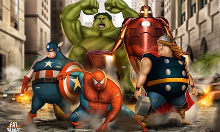 Chết cười khi phong cách của "Thor Béo" nhập vào các siêu anh hùng khác, tạo ra một vũ trụ "Fat Heroes"