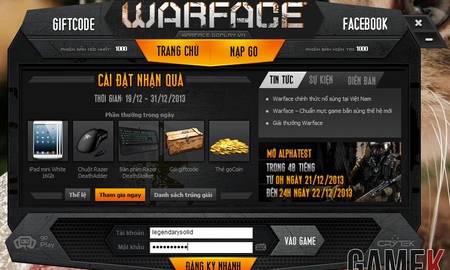 Cận cảnh bản cài Warface Việt Nam