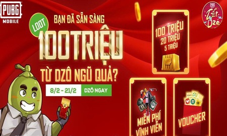 PUBG Mobile mạnh tay bày “Mâm ngũ quả” trị giá gần 5 tỷ mùa tết, “Dzô thì dzô, không dzô thì dzô”!