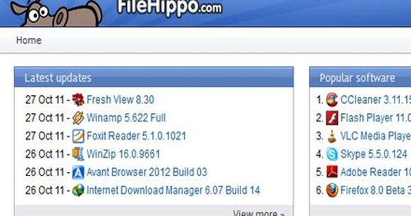 Download hàng ngàn phần mềm nổi tiếng với web Filehippo