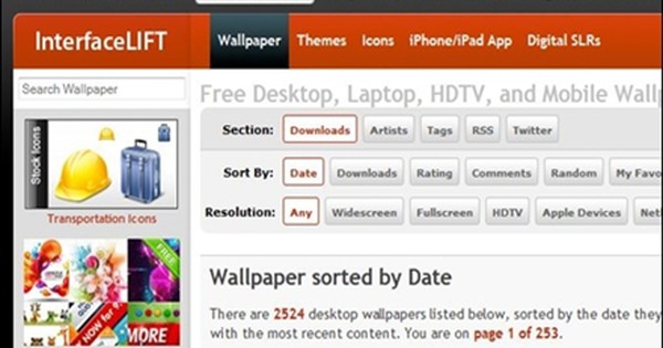 Interfacelift - Website chuyên cung cấp wallpaper chất lượng cao